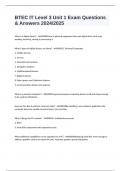 BTEC IT Level 3 Unit 1 Exam Questions & Answers 2024/2025