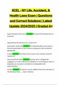 XCEL - NY Life, Accident, & Health Laws Exam | Questions and Correct Solutions | Latest Update 2024/2025 | Graded A+