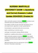 NURS661 MARYVILLE UNIVERSITY EXAM 1 | Questions and Correct Answers | Latest Update 2024/2025 | Graded A+