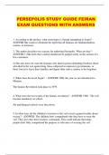 PERSEPOLIS STUDY GUIDE FEIRAN EXAM QUESTIONS WITH ANSWERS