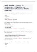 Adult Nursing - Chapter 43: Assessment of Digestive and Gastrointestinal Function – PrepU questions 