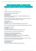 2024 MILESTONE 1 PRACTICE EXAM QUESTIONS WITH ANSWERS