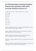 ATI Pharmacology in Nursing Predictor Review Exam Questions With 100% Accurate Solutions Scored A+!!