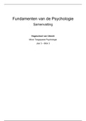 Fundamenten van de Psychologie | Samenvatting H1-H7 (behalve H2)