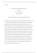 SWK5001 Week 5 Literature Review.docx   SWK 5001  LITERATURE REVIEW OF BEST PRACTICES  SWK 5001  Week 5 Literature Review  Capella University  Literature Review of Best Practices: New Homeless Outpatient Services  The National Alliance to End Homelessness