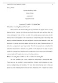 PSYC FP3500  Assesment2 1.docx  PSYC_FP3500  Cognitive Psychology Paper  PSYC-FP3500   Assessment 2  Capella University  Assessment 2: Cognitive Psychology Paper  Introduction: Learning Styles and Instructors  Most researchers in education and psychology 