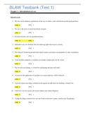 BUSINESS LAW 3201_ Testbank (Test 1) | Louisiana State University | (100 OUT OF 100 ), Grade A+