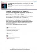 Canadian Thoracic Society 2021 Guideline update Diagnosis and management of asthma