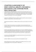 CHAPTER 8 ASSESSMENT OF EDUCATIONAL ABILITY (NEUKRUG) QUESTIONS AND ANSWERS WITH SOLUTIONS 2024