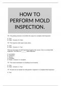 HOW TO PERFORM MOLD INSPECTION.