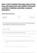 DELL CLIENT FOUNDATIONS 2024-2025 ACTUAL EXAM 50 QUESTIONS AND CORRECT DETAILED ANSWERS (VERIFIED ANSWERS) |ALREADY GRADED A+