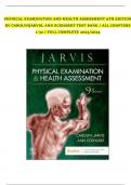 PHYSICAL EXAMINATION AND HEALTH ASSESSMENT 9TH EDITION BY CAROLYN JARVIS, ANN ECKHARDT TEST BANK / ALL CHAPTERS 1-32 / FULL COMPLETE 2023/2024