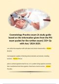 Cosmetology Practice exam (A study guide based on the information given from the PSI exam packet for the written exam) 210+ Qs with Ans/ 2024-2025.