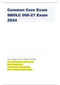 Common Core Exam SBOLC 006-21 Exam 2024