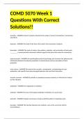 COMD 5070 Week 1 Questions With Correct Solutions!!