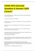 COMD 5070 (2nd test) Questions & Answers 100% Correct!!