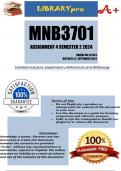 MNB3701 Assignment 4 Full Solutions Semester 2 2024 (222473) - DUE 12 September 2024