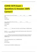 COMD 5070 Exam 1 Questions & Answers 100% Correct!!