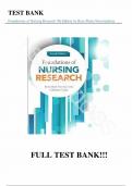 Test Bank - for Foundations of Nursing Research 7th Edition by Rose Marie Nieswiadomy, Catherine Bailey, All Chapters | Complete Guide A+