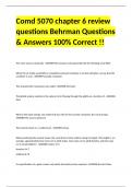 Comd 5070 chapter 6 review questions Behrman Questions & Answers 100% Correct !!