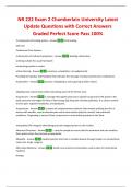 NR 222 Exam 2 Chamberlain University Latest Update Questions with Correct Answers Graded Perfect Score Pass 100%