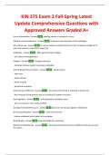 KIN 375 Exam 2 Fall-Spring Latest Update Comprehensive Questions with Approved Answers Graded A+