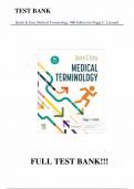 Test Bank - for Quick & Easy Medical Terminology 10th Edition by Peggy C. Leonard, All Chapters | Complete Guide A+ 