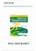 Test Bank - for Quick & Easy Medical Terminology 9th Edition by Peggy C. Leonard, All Chapters | Complete Guide A+