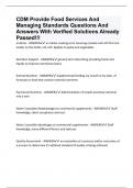 CDM Provide Food Services And Managing Standards Questions And Answers With Verified Solutions Already Passed!!!