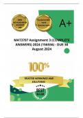 MAT3707 Assignment 3 (COMPLETE ANSWERS) 2024 (156556) - DUE 30 August 2024 ; 100% TRUSTED Complete, trusted solutions and explanations. 