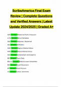 ScribeAmerica Final Exam Review | Complete Questions and Verified Answers | Latest Update 2024/2025 | Graded A+