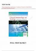 Test Bank - for Clinical Immunology and Serology  A Laboratory Perspective Fourth Edition by Christine Dorresteyn Stevens, All Chapters | Complete Guide A+