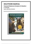 Solutions Manual For Financial Statement Analysis & Valuation, 6th Edition, Peter Easton, Mary Lea McAnally, Gregory Sommers, 9781618533609