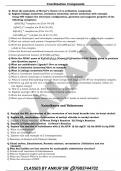 Chemistry – Class 12 – Co-ordination Compounds – Haloalkanes & Haloarenes – Very Important Questions – Very Useful for Students studying in Classes 11 & 12 and appearing in Engineering & Other Entrance Examinations 