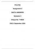 PVL3702 Assignment 2 Due 3 September 2024 (Detailed solution)