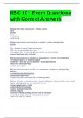 NSC 101 Exam Questions with Correct Answers