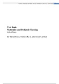 Test Bank Maternity and Pediatric Nursing 3rd Edition By Susan Ricci, Theresa Kyle, and Susan Carman (ALL CHAPTERS COBINED)