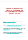 WGU C201 BUSINESS ACUMEN OBJECTIVE ASSESSMENT 400 QUESTIONS AND 100% CORRECT ANSWERS 2024/2025