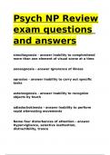 Psych NP Review exam questions and answers.