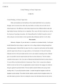 Critical Thinking in.docx    CCMH/581  Critical Thinking  in Clinical  Supervision  CCMH/581  Critical Thinking  in Clinical  Supervision  Ethics and standards are the backbone of the mental health field. Just as counselors, therapist, and even doctors ha