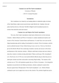 common law.docx    CJS/315  Common Law and The Fourth Amendment  University of Phoenix  CJS/315: Criminal Procedure  Introduction  The Constitution was created by our founding fathers to defend the rights of citizens of the United States; rights not previ