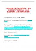 ACS GENERAL CHEMISTRY // ACS CHEMISTRY GENERAL EXAM QUESTIONS AND ANSWERS 2024