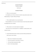 Assessment Worksheet .doc  PSYCH/ 665  Assessment Worksheet  University of Phoenix PSYCH/ 665  Assessment Worksheet  1.   What is your research question?  Can Pedophilia seen in Women be effectively treated by using treatment options such as  Pharmacother