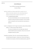 Annotated Bibliography.docx (2)  APMT/430  Annotated Bibliography  Course: APMT/430: Social Media & Human Interaction  University of Phoenix  Betul Keles, Niall McCrae & Annmarie Grealish (2020) A systematic review: the influence of social media on depres