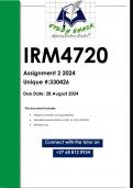 IRM4720 Assignment 2 (QUALITY ANSWERS) 2024