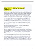 CDA TEST 1 QUESTIONS AND ANSWERS