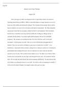 Eng280 Week One .doc  Eng 280  Rhetoric and Critical Thinking  English 280  Nine years ago, my father was diagnosed with 5th stage kidney failure, also known as End-Stage Renal Disease (ESRD).  ESRD is when both kidneys no longer function at a level to ke