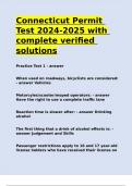 Connecticut Permit Test 2024-2025 with complete verified solutions