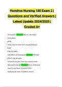 Hondros Nursing 180 Exam 2 | Questions and Verified Answers | Latest Update 2024/2025 | Graded A+