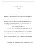 Visual information processing.docx    Psych/640   Visual Information Processing  Psych/640   Cognitive Psychology January   Visual Information Processing  Visual Information Processing is the process that allows us to extract meaning and an understanding 